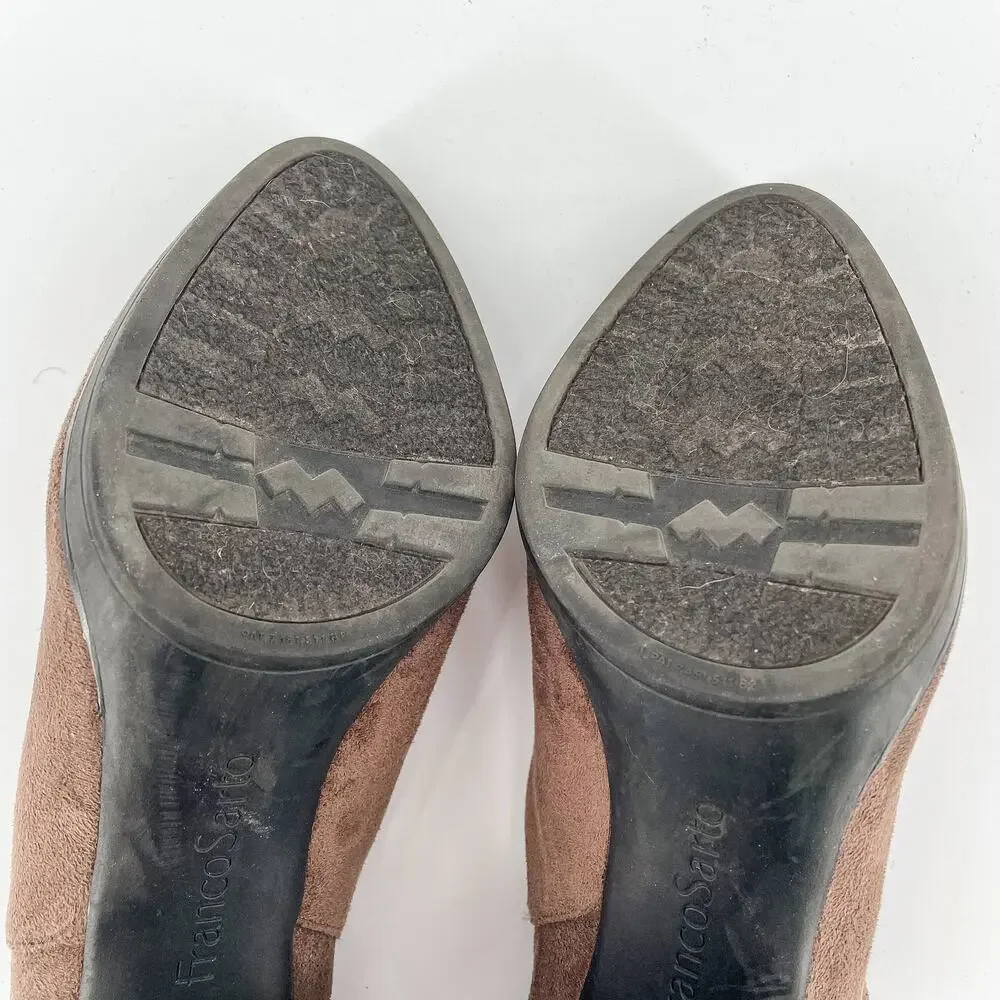 Franco Sarto Brown Suede Heeded Booties // 9